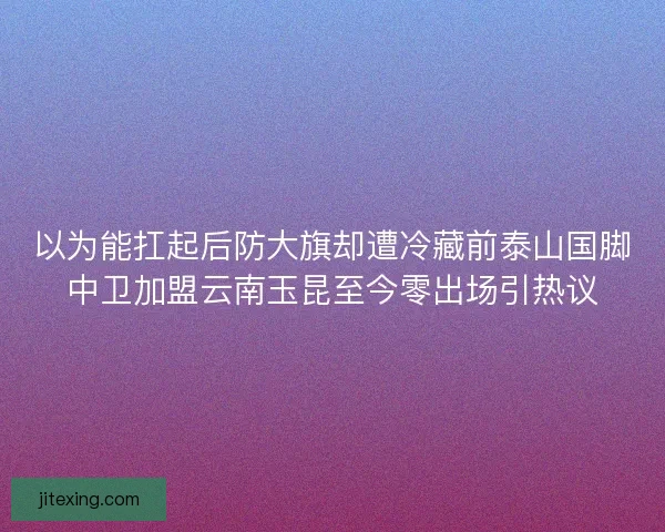 以为能扛起后防大旗却遭冷藏前泰山国脚中卫加盟云南玉昆至今零出场引热议